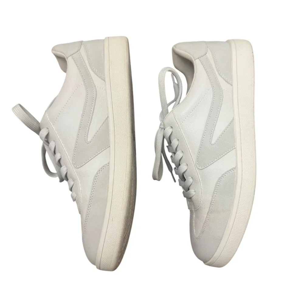 DV‎ Dolce Vita Voyage White Leather Suede Lace Up Sneakers Women's Size 9.5